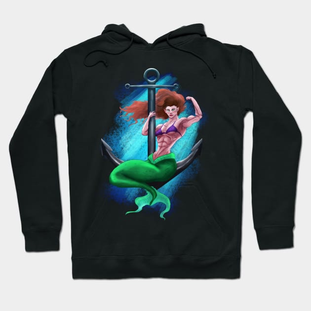 Muscle mermaid Hoodie by Actualsuperhero